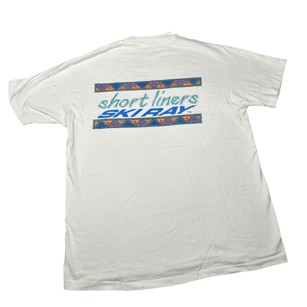 Vintage Hanes Beefy-T Sea Ray Boats Short Liners Ski Ray Graphic T-Shirt Large